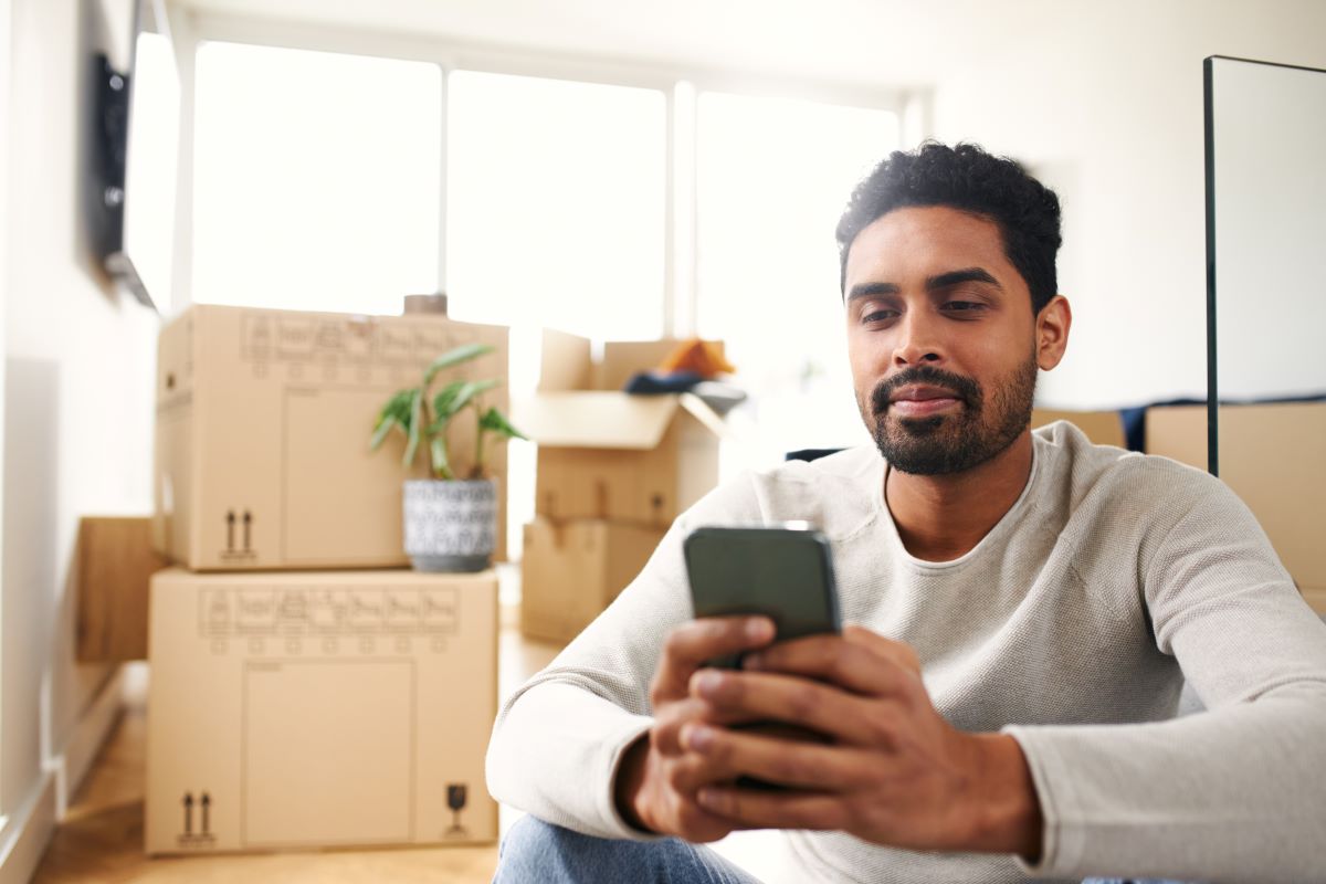 man using phone