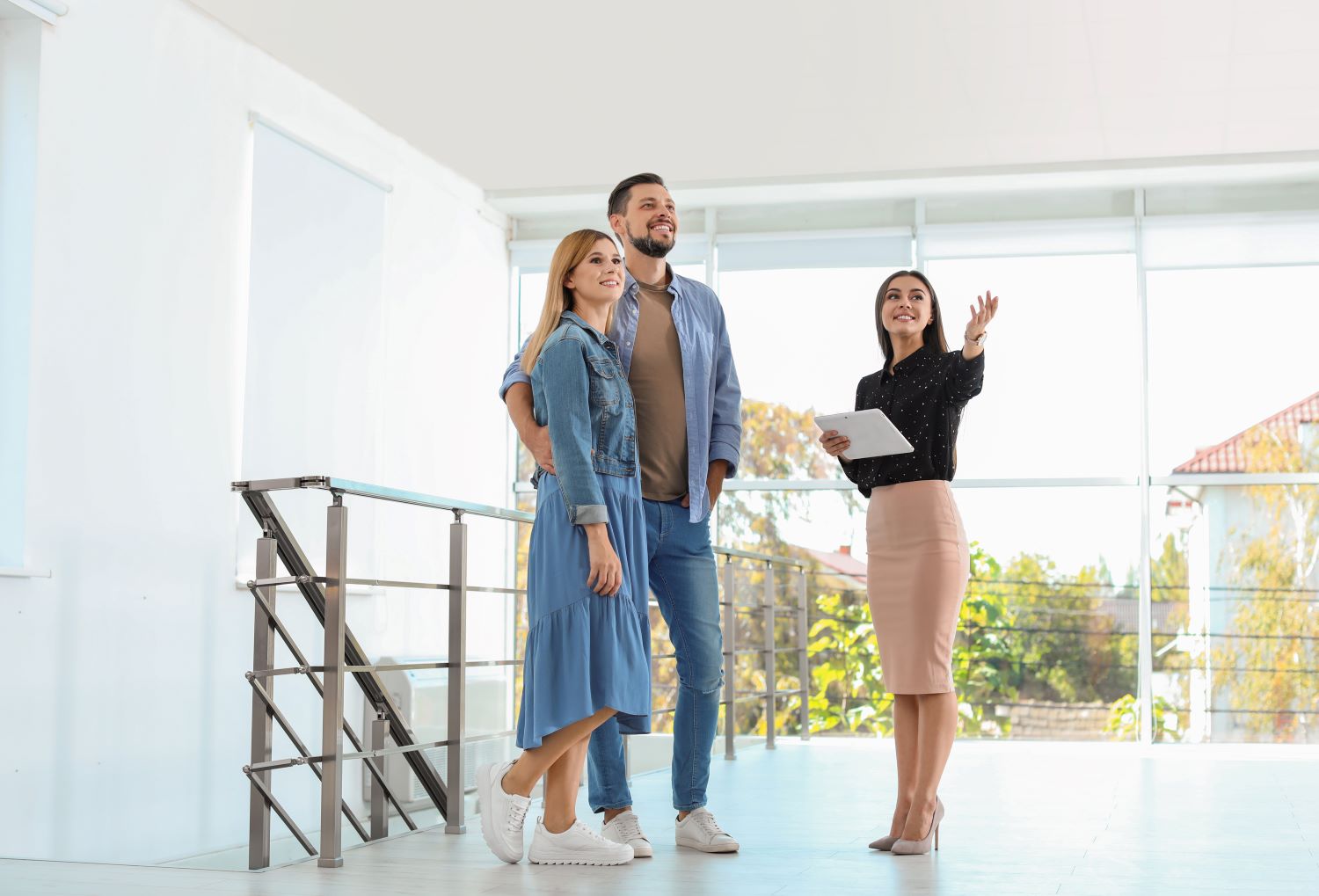 real estate agent giving house tour